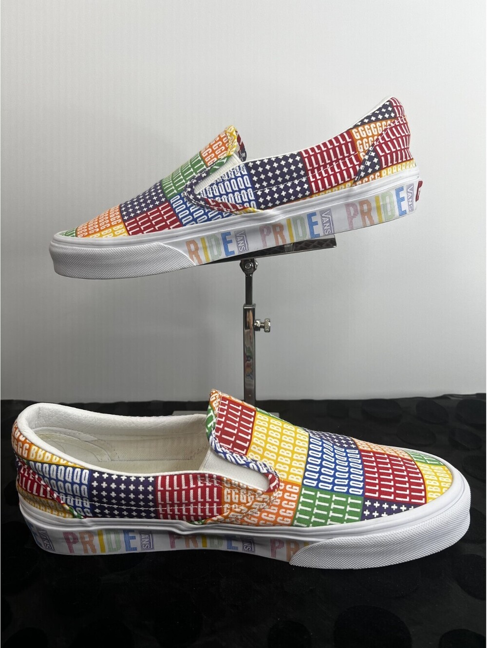 Vans Classic Slip-On Pride Rainbow Multicolor Shoes Men 8.5 Women 10 LGBT